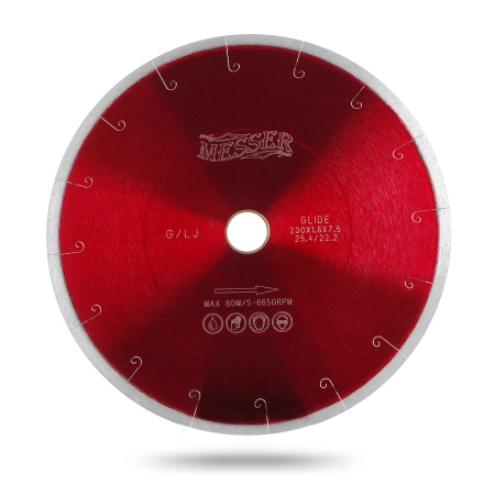 Диск сплошная кромка для резки гранита G/L J-slot, мокрый, 200D-1.6T-7.5W-22.2/25.4