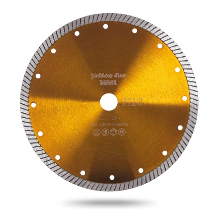Диск турбо "Желтая линия" для резки бетона, сухой, 230D-2.5T-10W-22.2