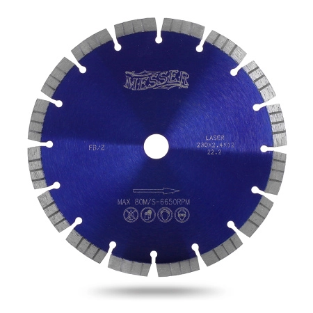 ДИСК ЛАЗЕРНЫЙ ТУРБО СЕГМЕНТНЫЙ "MESSER" FB/Z, сухой 350D-3.2T-12W-24S-25.4
